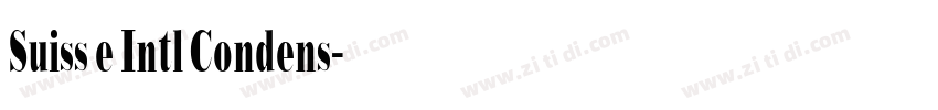 Suisse Intl Condens字体转换